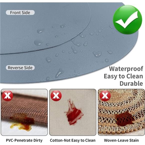 Placemats Set of 6 for Dining Table Mats FauxLeather Placemats Wipeable Washable - Picture 2 of 7